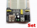 Set wth 830 pins breadboard and power module MB102